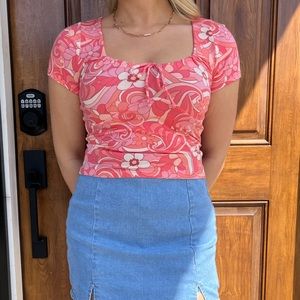 Hollister Top Retro Floral Print